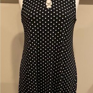 Black and White Sleeveless A-line Dress